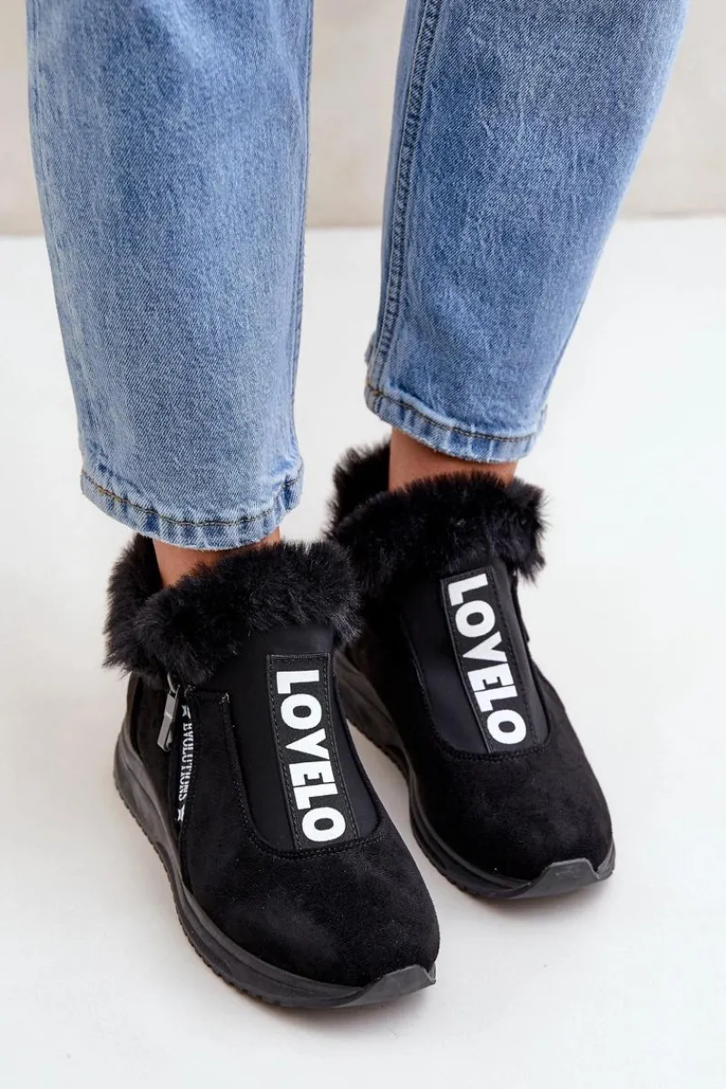 Sale Sneakersy Botki Damskie Z Futerkiem Czarne Zeriana Damskie Sneakersy Damskie|Botki Sznurowane