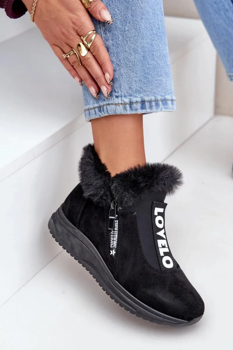 Sale Sneakersy Botki Damskie Z Futerkiem Czarne Zeriana Damskie Sneakersy Damskie|Botki Sznurowane