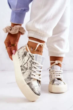 Big Star Shoes Sneakersy Buty Sportowe Big Star JJ274541 Jasnobeżowe