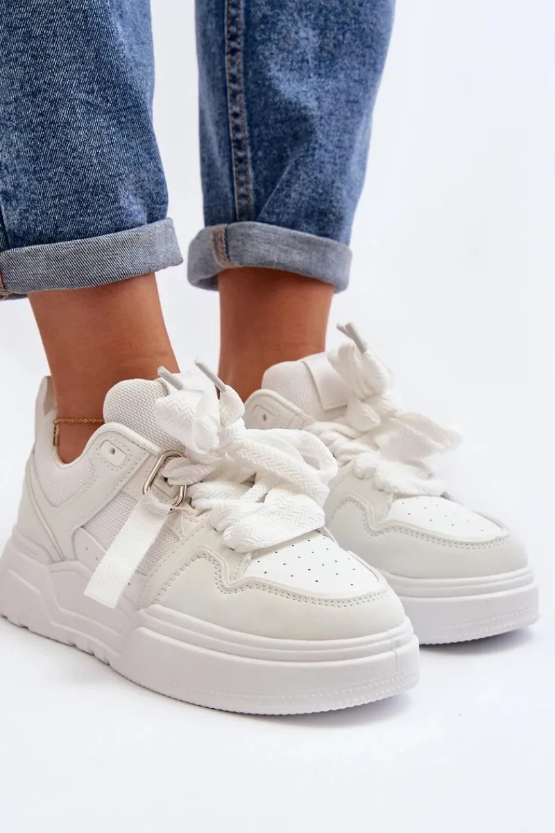 Sale Sneakersy Buty Sportowe Damskie Białe Neatisa Damskie Buty Sportowe Na Platformie|Sneakersy Damskie