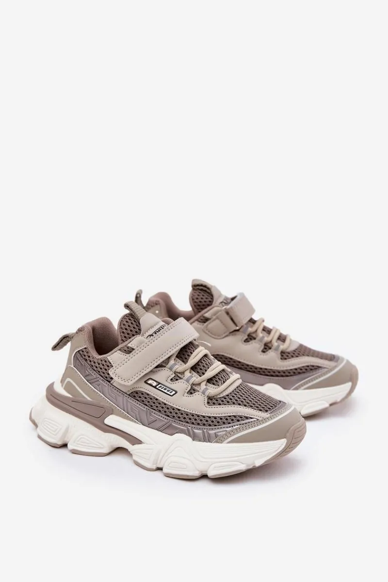 New Boto Sneakersy Buty Sportowe Dziecięce Na Rzep Khaki Ronivelle