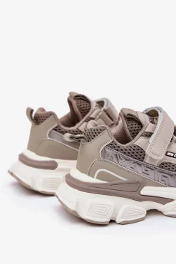 New Boto Sneakersy Buty Sportowe Dziecięce Na Rzep Khaki Ronivelle