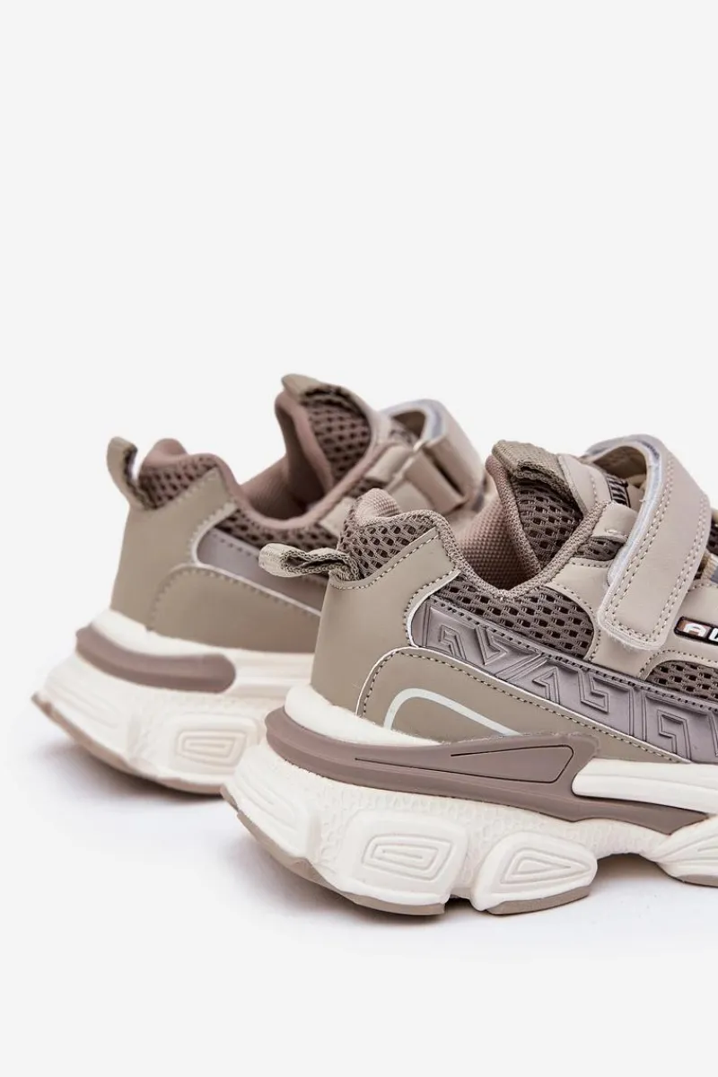 New Boto Sneakersy Buty Sportowe Dziecięce Na Rzep Khaki Ronivelle