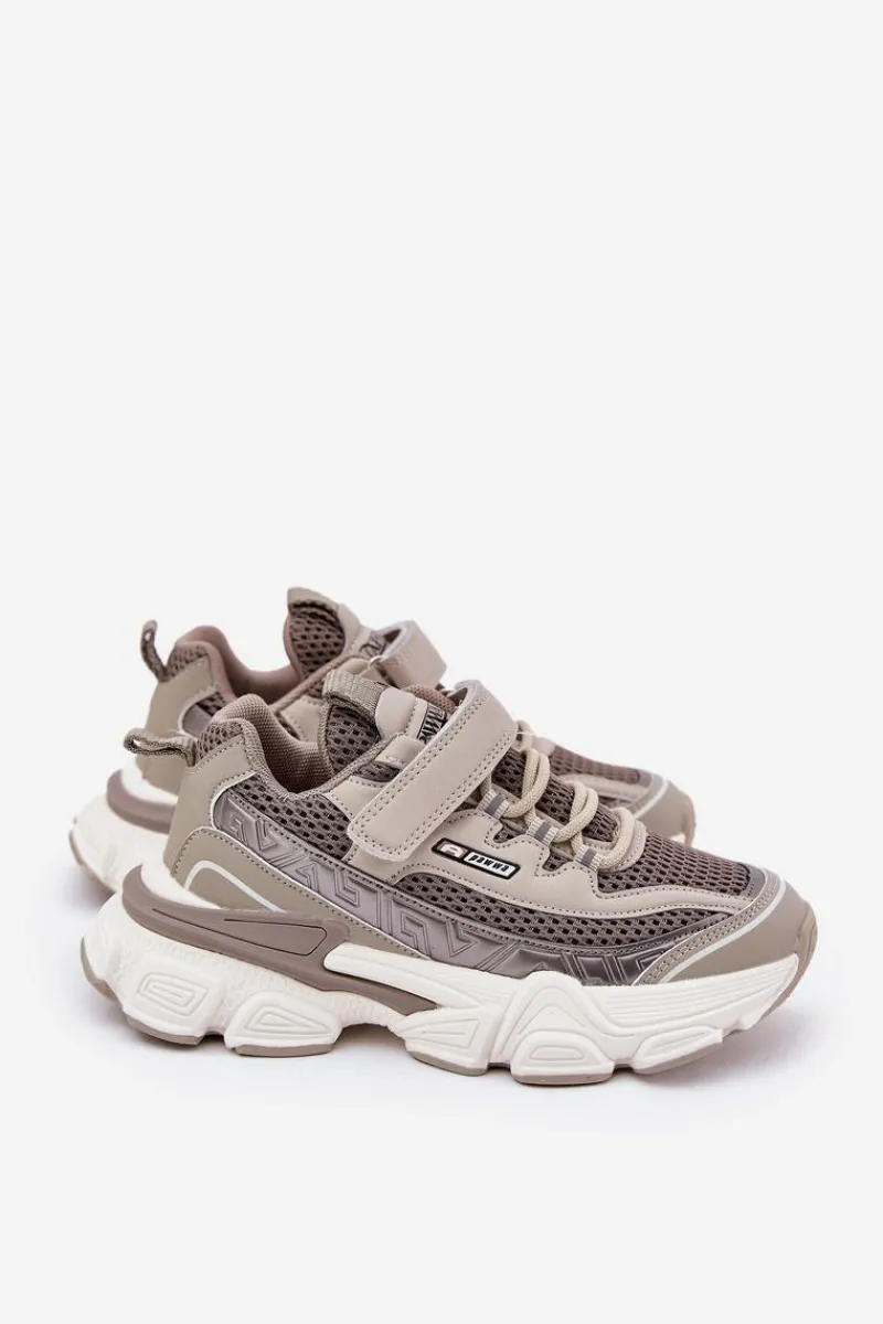 New Boto Sneakersy Buty Sportowe Dziecięce Na Rzep Khaki Ronivelle