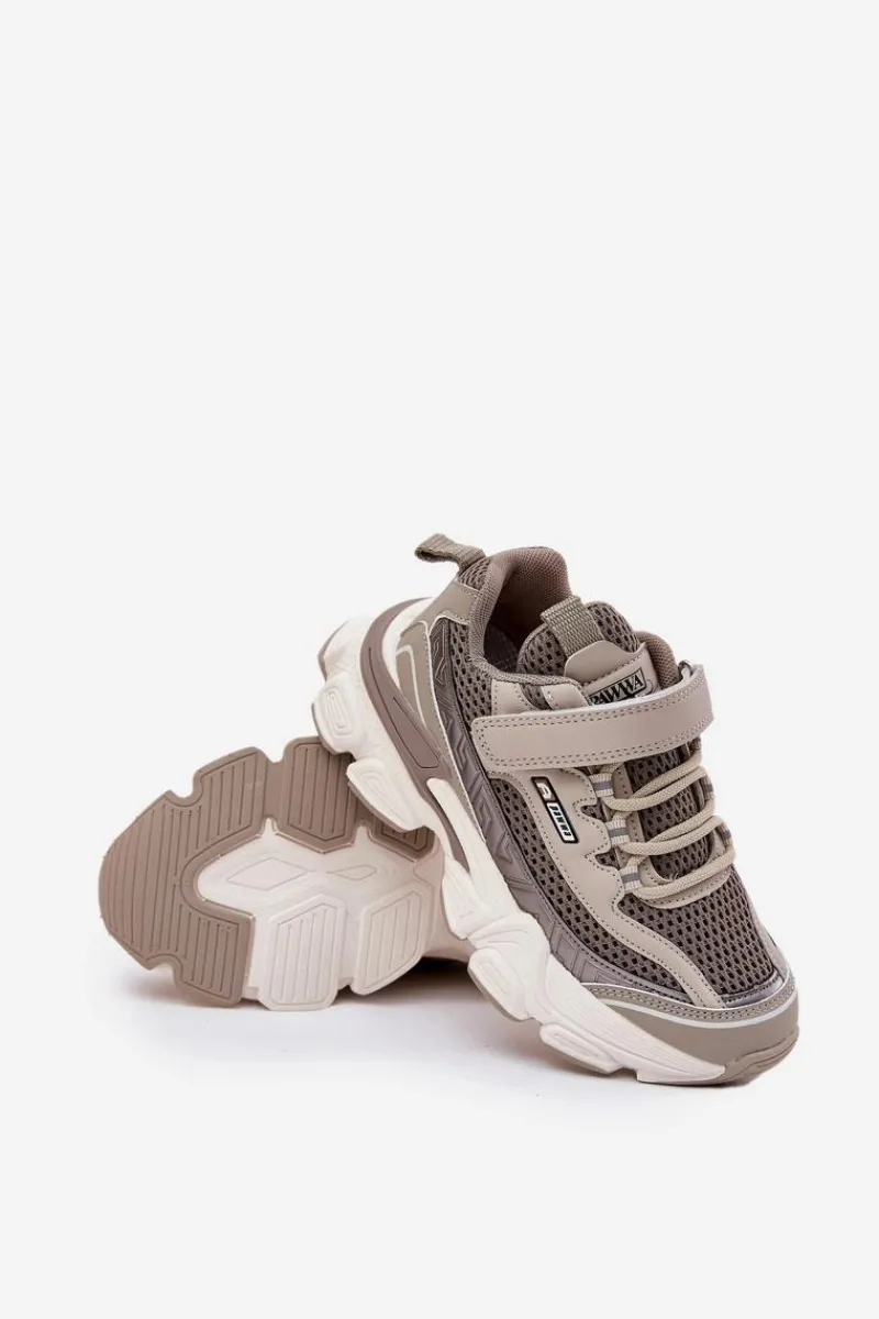 New Boto Sneakersy Buty Sportowe Dziecięce Na Rzep Khaki Ronivelle