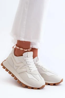 Boto Sneakersy Buty Sportowe Damskie Białe Kalelia Biały