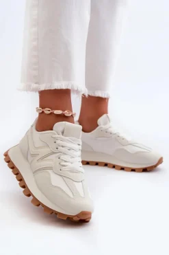 Boto Sneakersy Buty Sportowe Damskie Białe Kalelia Biały