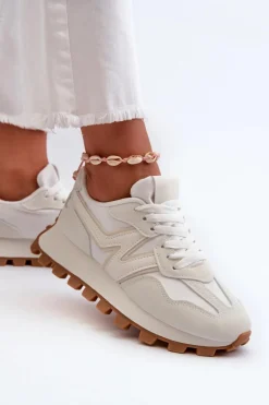 Boto Sneakersy Buty Sportowe Damskie Białe Kalelia Biały