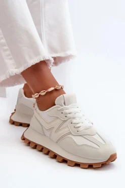 Boto Sneakersy Buty Sportowe Damskie Białe Kalelia Biały