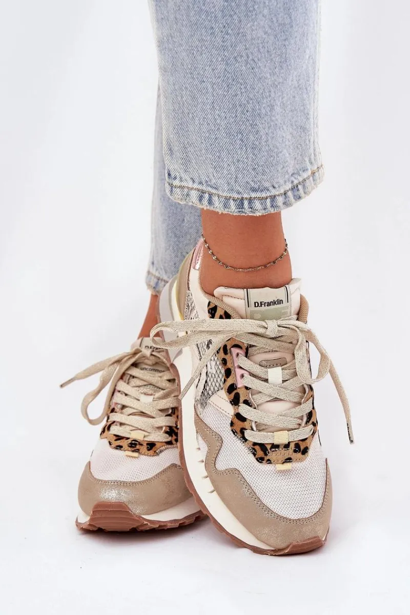 Sneakersy Damskie>D.Franklin Sneakersy Buty Sportowe Damskie DFSH378006 Złote Złoty