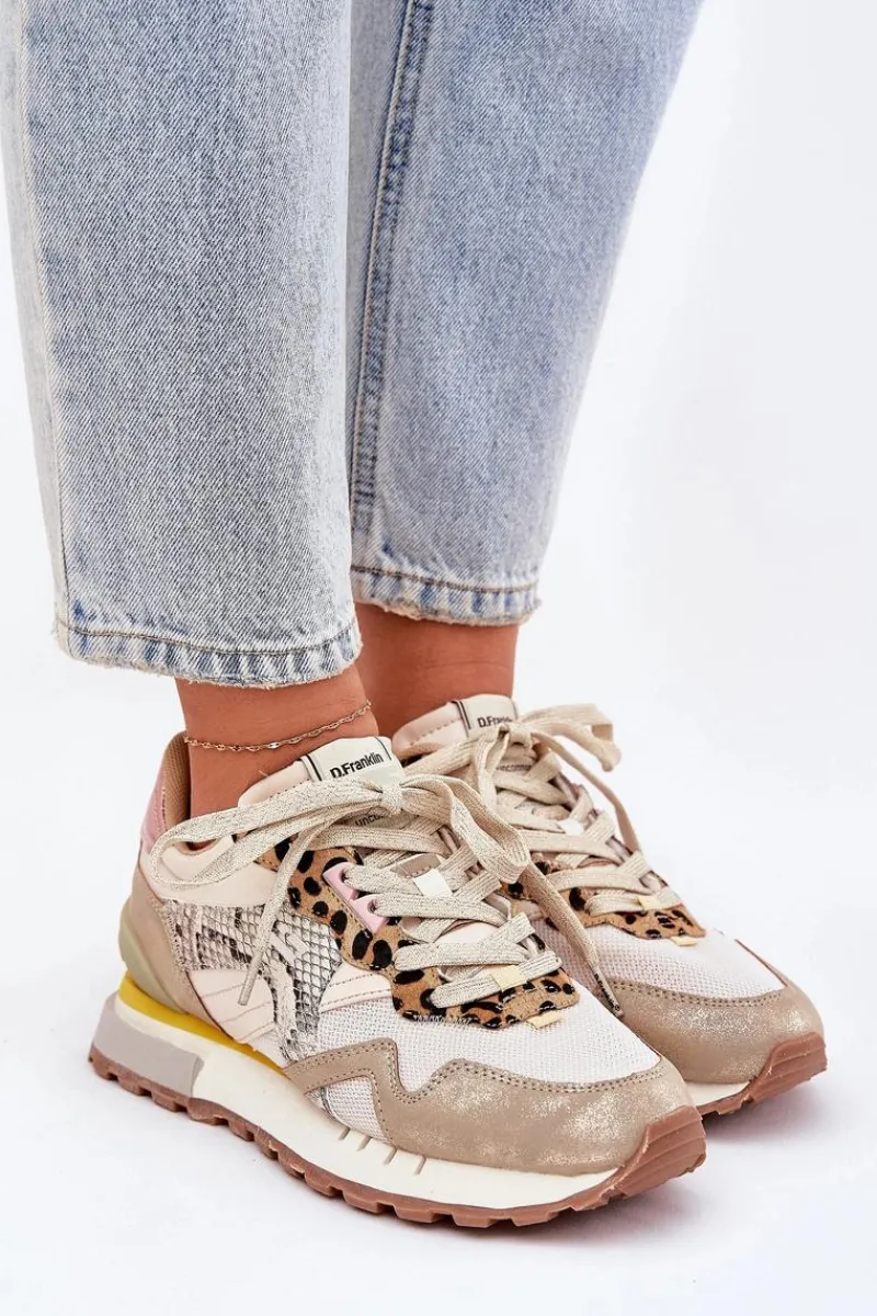 Sneakersy Damskie>D.Franklin Sneakersy Buty Sportowe Damskie DFSH378006 Złote Złoty