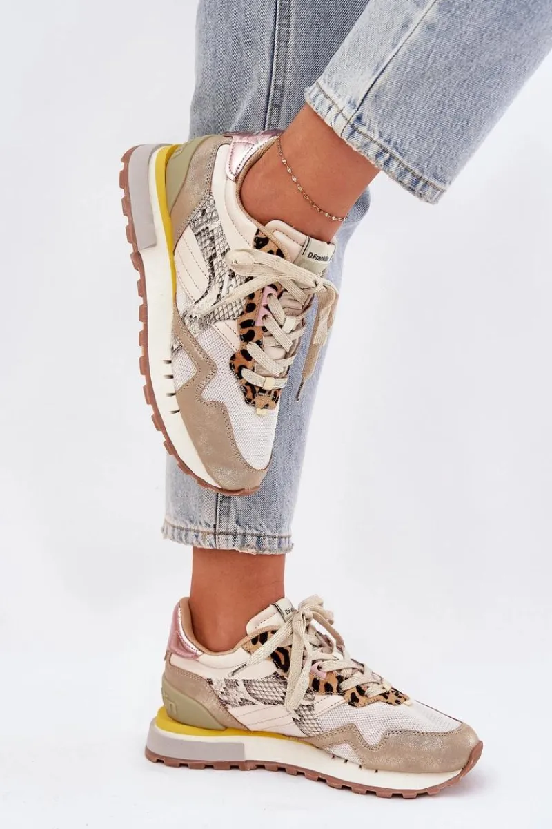 Sneakersy Damskie>D.Franklin Sneakersy Buty Sportowe Damskie DFSH378006 Złote Złoty