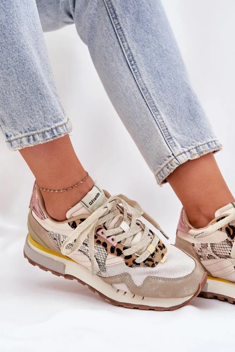 Sneakersy Damskie>D.Franklin Sneakersy Buty Sportowe Damskie DFSH378006 Złote Złoty