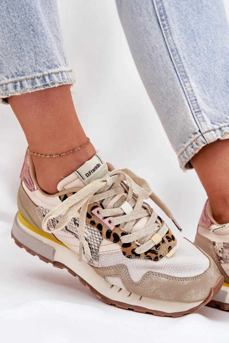Sneakersy Damskie>D.Franklin Sneakersy Buty Sportowe Damskie DFSH378006 Złote Złoty