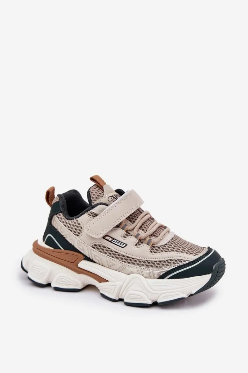 Best Sneakersy Buty Sportowe Dziecięce Na Rzep Beżowe Ronivelle Dzieci Chłopięce|Back To School