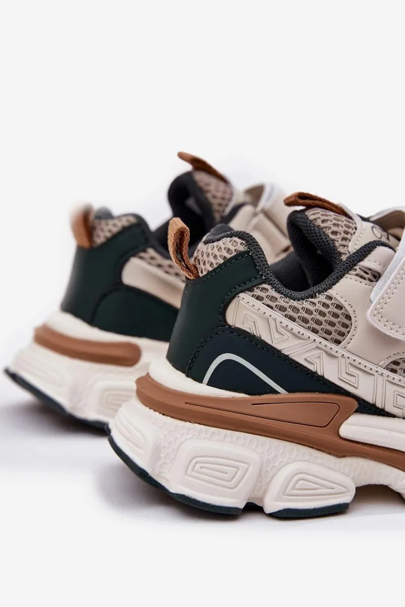 Best Sneakersy Buty Sportowe Dziecięce Na Rzep Beżowe Ronivelle Dzieci Chłopięce|Back To School