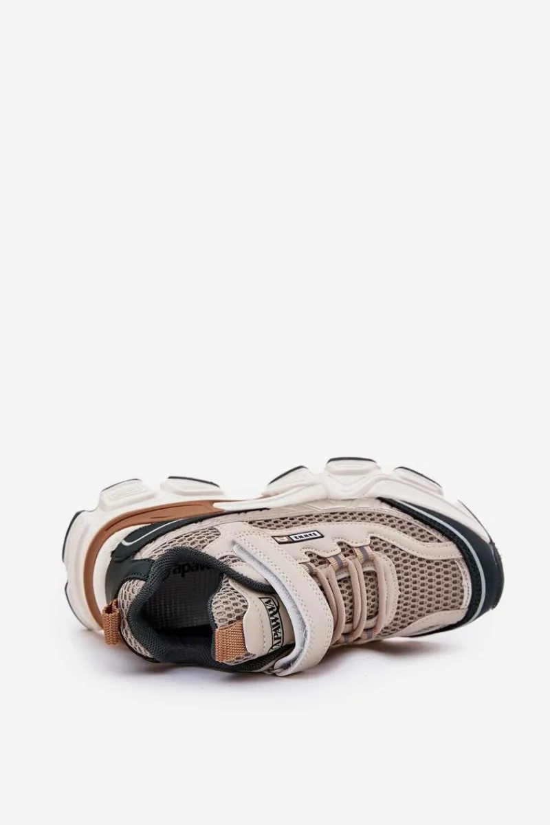 Best Sneakersy Buty Sportowe Dziecięce Na Rzep Beżowe Ronivelle Dzieci Chłopięce|Back To School