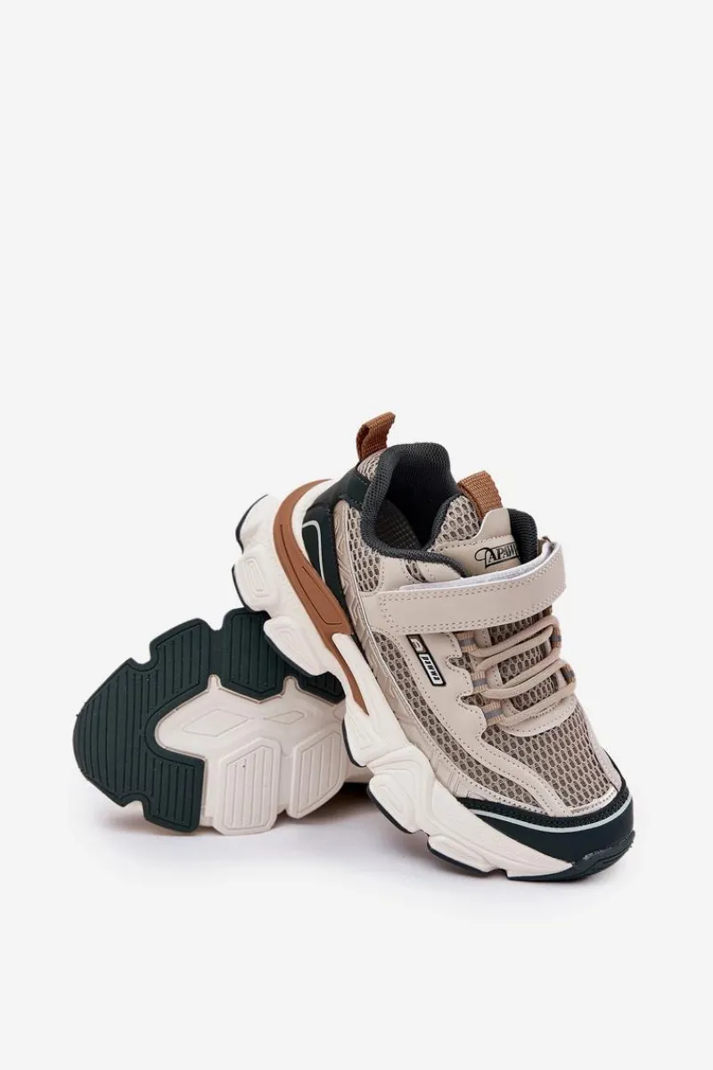 Best Sneakersy Buty Sportowe Dziecięce Na Rzep Beżowe Ronivelle Dzieci Chłopięce|Back To School