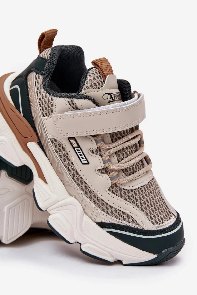 Best Sneakersy Buty Sportowe Dziecięce Na Rzep Beżowe Ronivelle Dzieci Chłopięce|Back To School