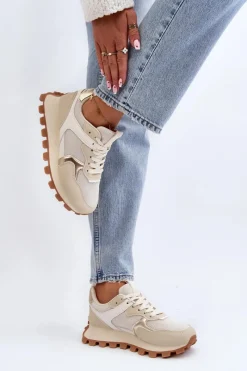 Clearance Boto Sneakersy Buty Sportowe Damskie Beżowe Ralita