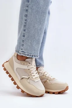Clearance Boto Sneakersy Buty Sportowe Damskie Beżowe Ralita
