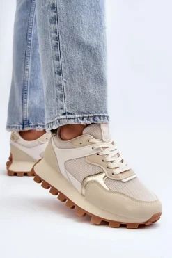 Clearance Boto Sneakersy Buty Sportowe Damskie Beżowe Ralita