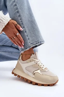 Clearance Boto Sneakersy Buty Sportowe Damskie Beżowe Ralita