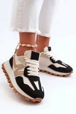 Discount Sneakersy Buty Sportowe Damskie Czarne Kalelia Damskie Sneakersy Damskie