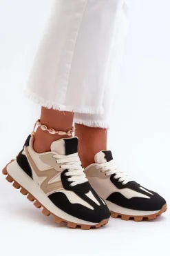 Discount Sneakersy Buty Sportowe Damskie Czarne Kalelia Damskie Sneakersy Damskie