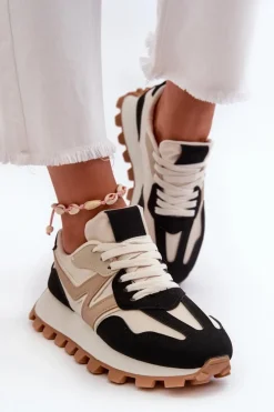 Discount Sneakersy Buty Sportowe Damskie Czarne Kalelia Damskie Sneakersy Damskie