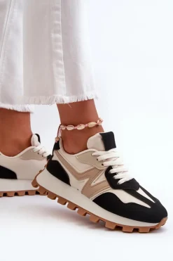 Discount Sneakersy Buty Sportowe Damskie Czarne Kalelia Damskie Sneakersy Damskie