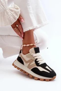 Discount Sneakersy Buty Sportowe Damskie Czarne Kalelia Damskie Sneakersy Damskie