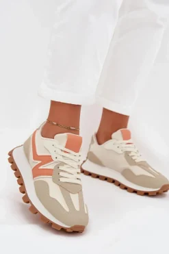 Boto Sneakersy Buty Sportowe Damskie Beżowe Kalelia