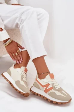 Boto Sneakersy Buty Sportowe Damskie Beżowe Kalelia