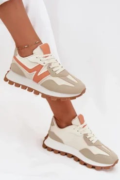 Boto Sneakersy Buty Sportowe Damskie Beżowe Kalelia
