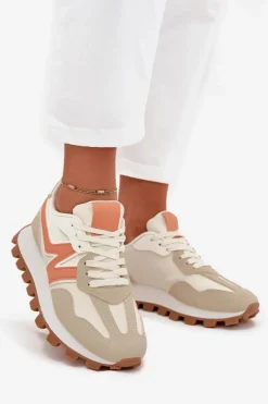 Boto Sneakersy Buty Sportowe Damskie Beżowe Kalelia
