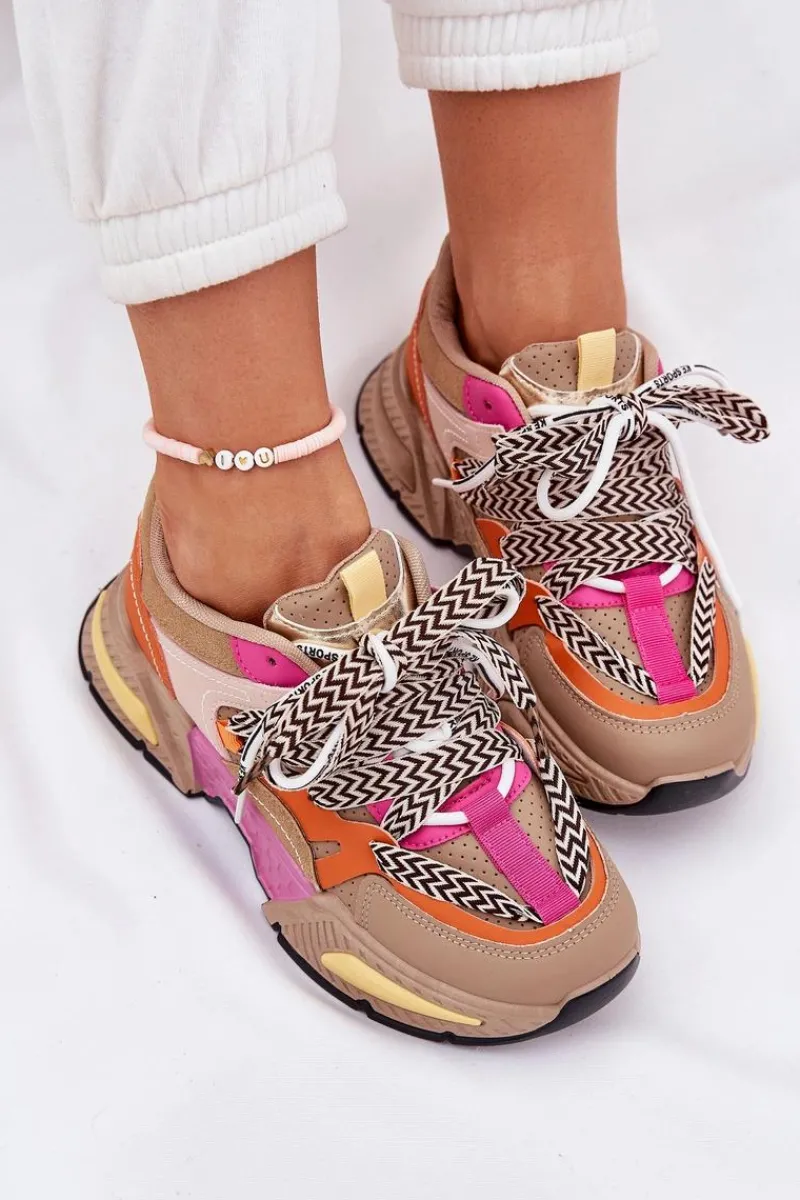 Buty Sportowe Na Platformie|Sneakersy Damskie>Boto Sneakersy Buty Sportowe Damskie Z Podwójnym Sznurowaniem Khaki Efobell