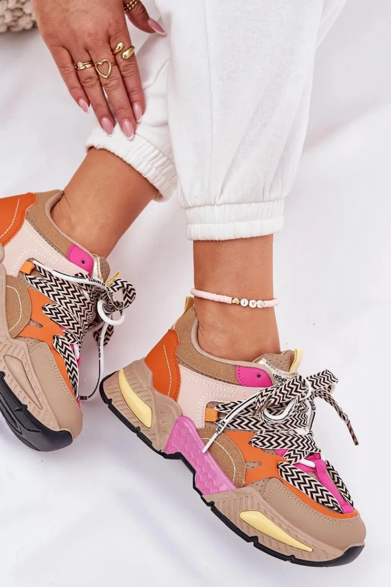 Buty Sportowe Na Platformie|Sneakersy Damskie>Boto Sneakersy Buty Sportowe Damskie Z Podwójnym Sznurowaniem Khaki Efobell