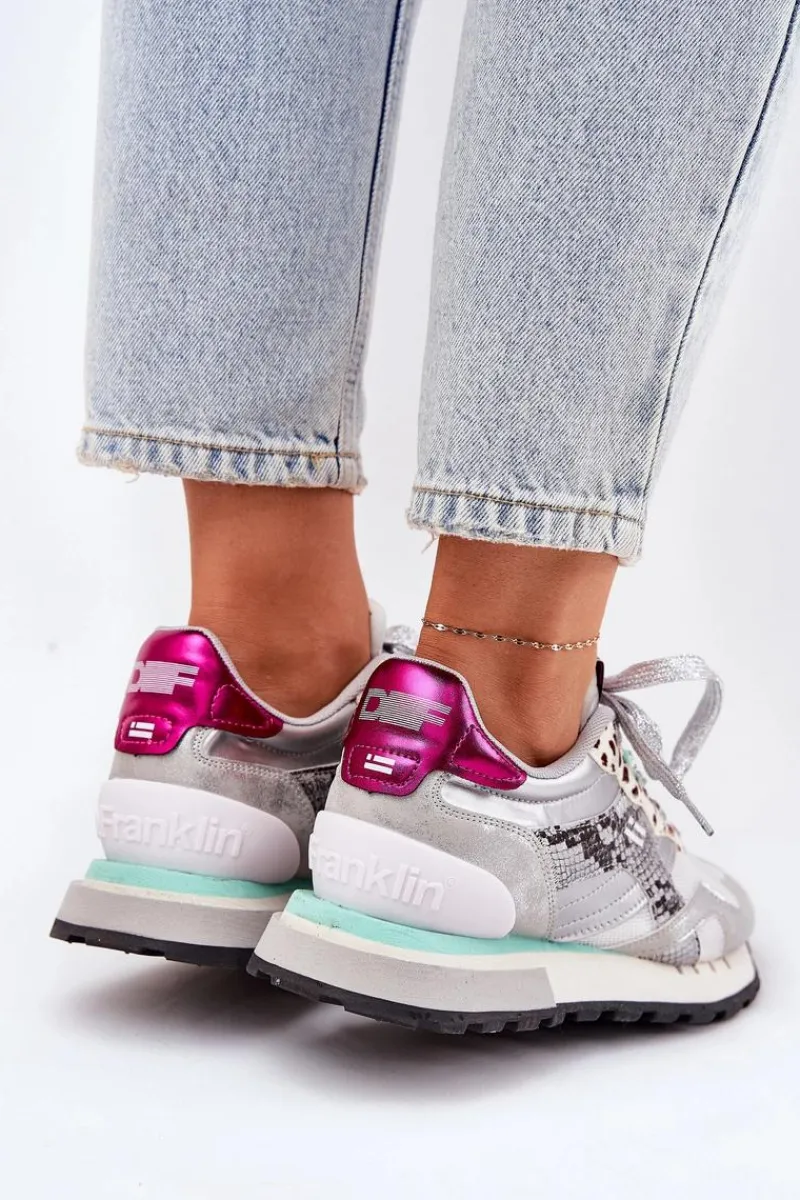 Best Sneakersy Buty Sportowe Damskie DFSH378006 Srebrne Damskie Sneakersy Damskie