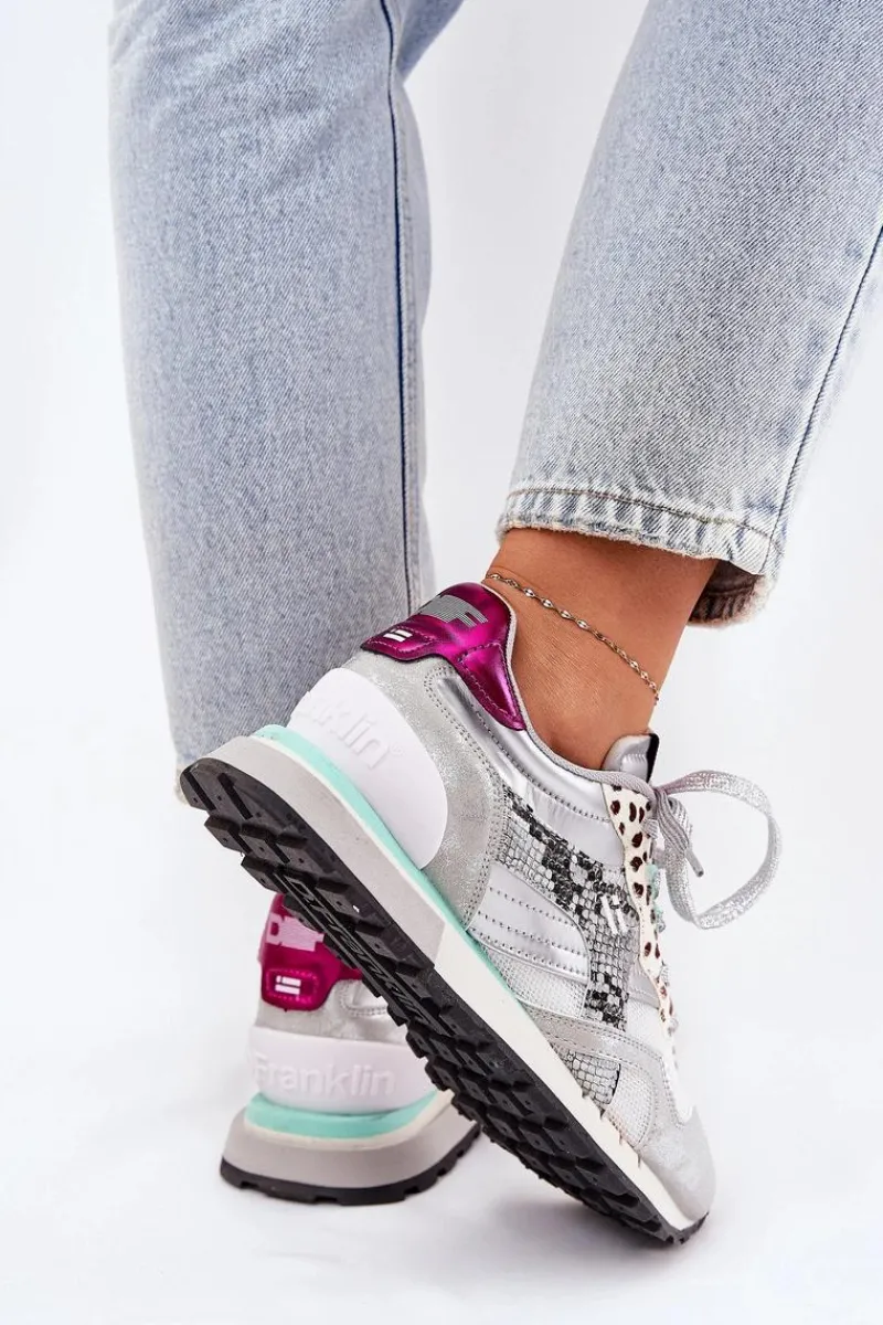 Best Sneakersy Buty Sportowe Damskie DFSH378006 Srebrne Damskie Sneakersy Damskie