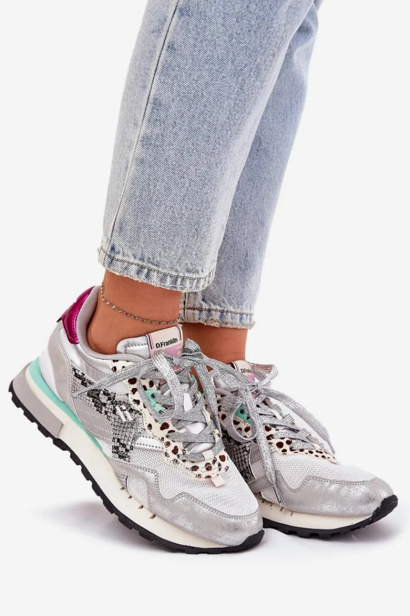 Best Sneakersy Buty Sportowe Damskie DFSH378006 Srebrne Damskie Sneakersy Damskie