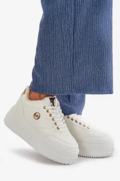 Online Sneakersy Buty Sportowe Damskie Ocieplane Na Masywnej Podeszwie Białe Ardiela Damskie Sneakersy Damskie