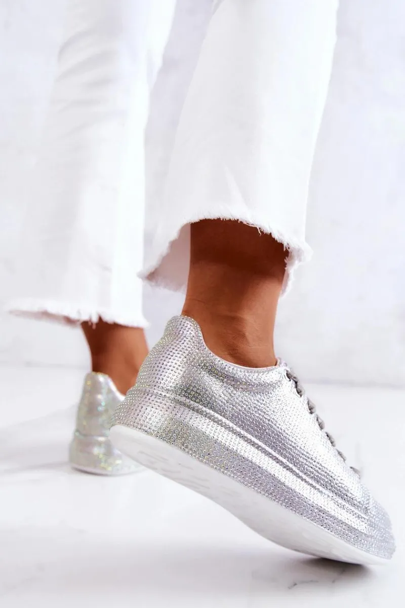 Sneakersy Buty Sportowe Dżety JJ2N4048 Srebrne Damskie Sneakersy Damskie