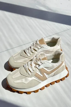 Sneakersy Damskie>Boto Sneakersy Buty Sportowe Damskie Beżowe Kalelia Beżowy