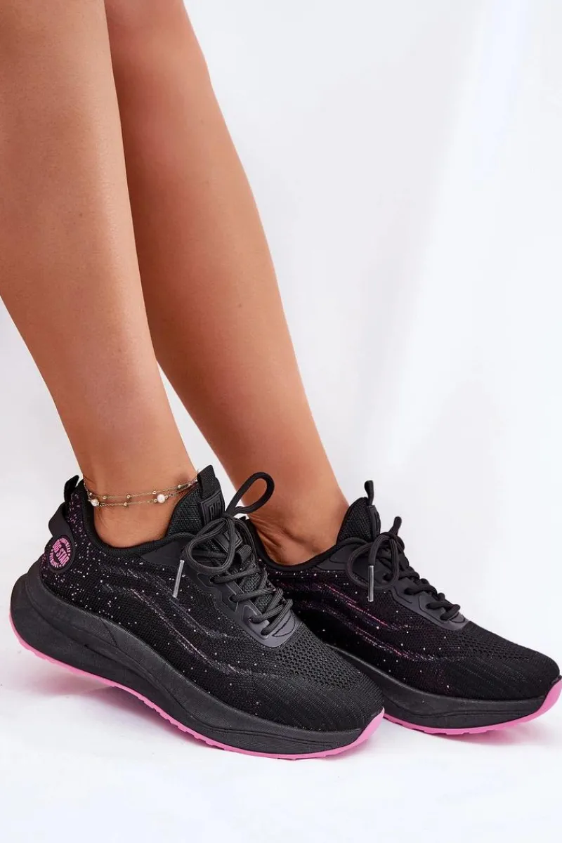Discount Sneakersy Buty Sportowe Damskie Na Platformie Big Star RR274523 HI-POLY SYSTEM Czarne Damskie Buty Sportowe Big Star|Sneakersy Damskie