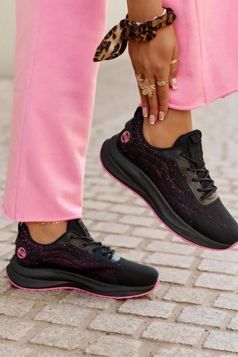 Discount Sneakersy Buty Sportowe Damskie Na Platformie Big Star RR274523 HI-POLY SYSTEM Czarne Damskie Buty Sportowe Big Star|Sneakersy Damskie