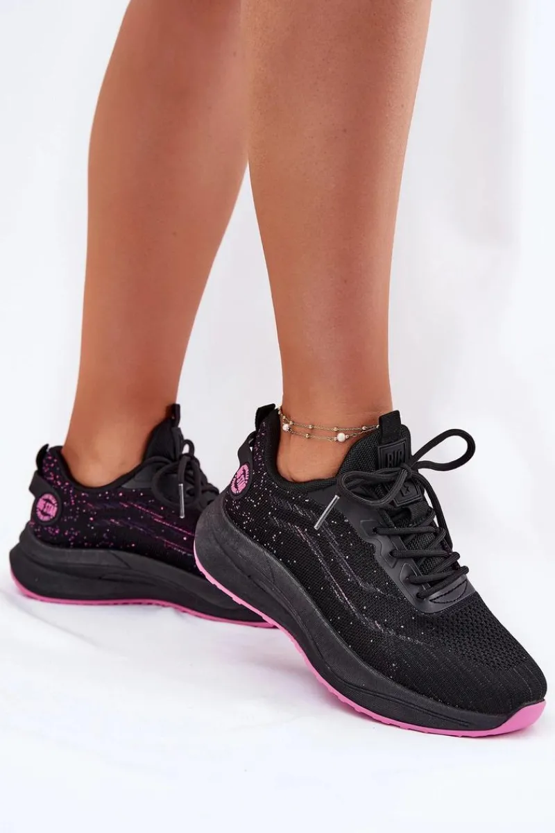 Discount Sneakersy Buty Sportowe Damskie Na Platformie Big Star RR274523 HI-POLY SYSTEM Czarne Damskie Buty Sportowe Big Star|Sneakersy Damskie