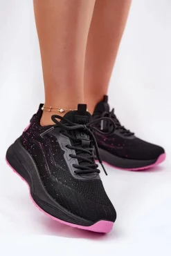 Discount Sneakersy Buty Sportowe Damskie Na Platformie Big Star RR274523 HI-POLY SYSTEM Czarne Damskie Buty Sportowe Big Star|Sneakersy Damskie