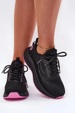 Discount Sneakersy Buty Sportowe Damskie Na Platformie Big Star RR274523 HI-POLY SYSTEM Czarne Damskie Buty Sportowe Big Star|Sneakersy Damskie