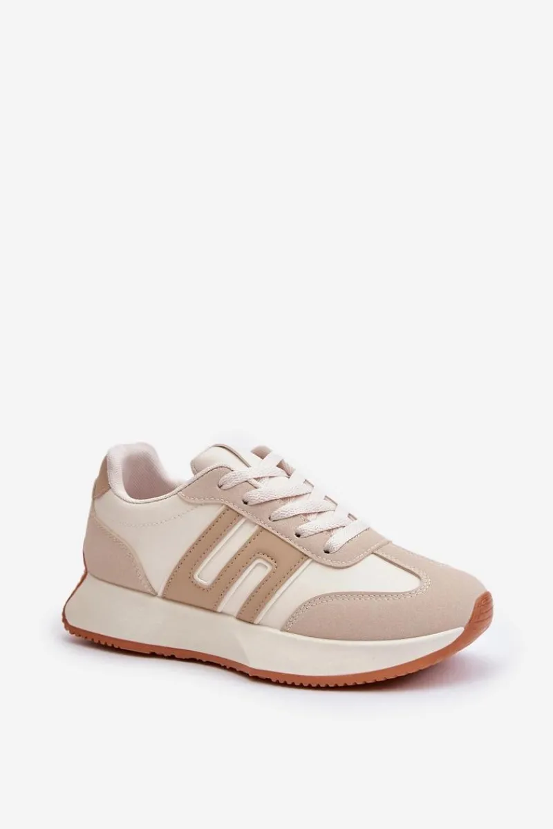 Online Boto Sneakersy Buty Sportowe Na Platformie Damskie Beżowe Thari